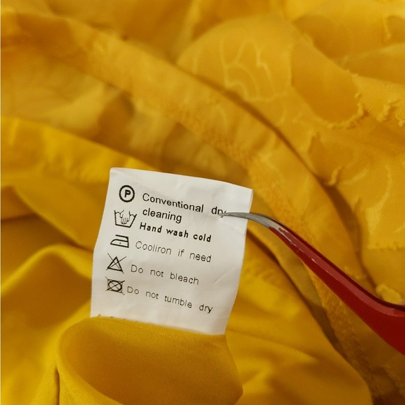 🎄 3/$35 3x 👯♀️Host Pick⚡️Floral Lace Babydoll Top- Mustard Yellow - Picture 8 of 8